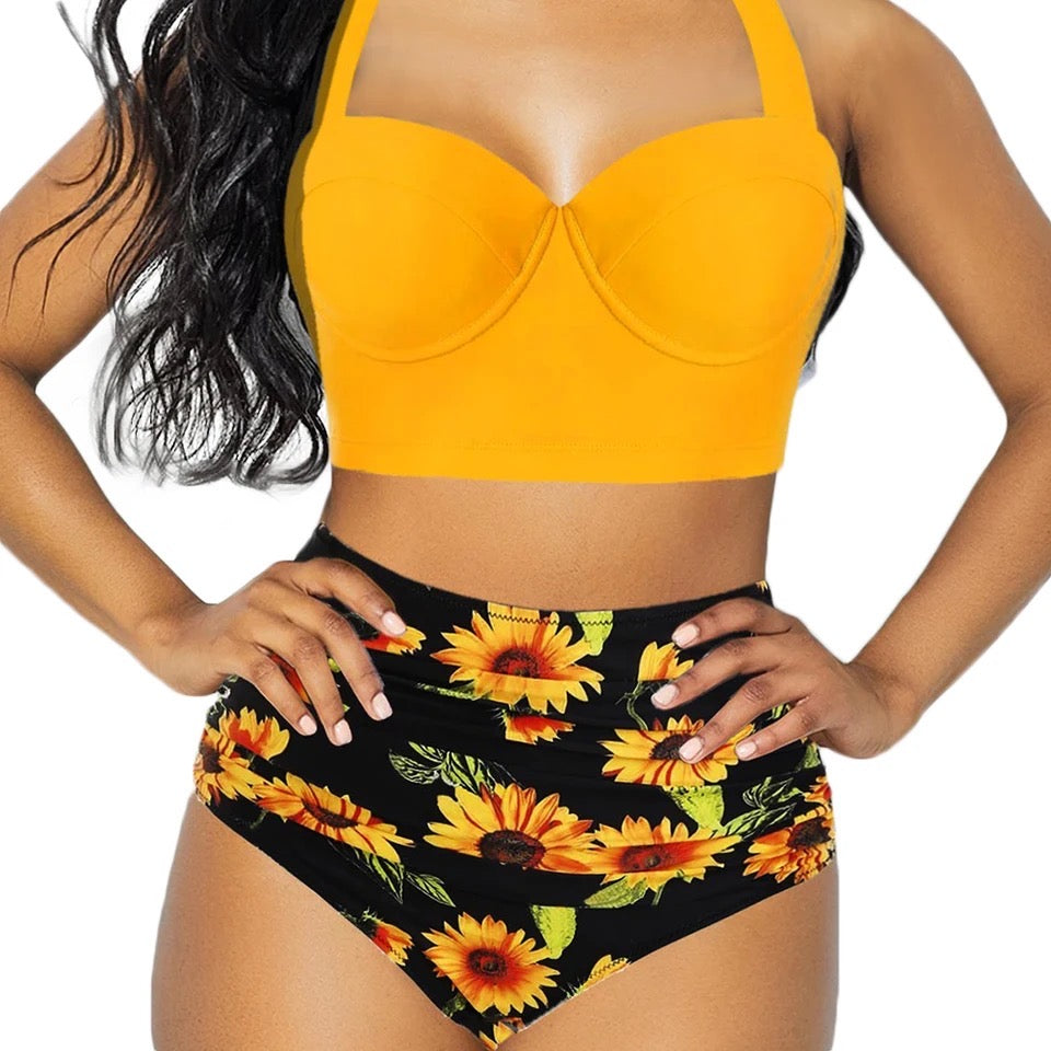 Pippa Floral High Waist Bikini Set