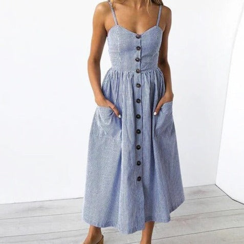 Robe midi d'été imprimée Vivienne