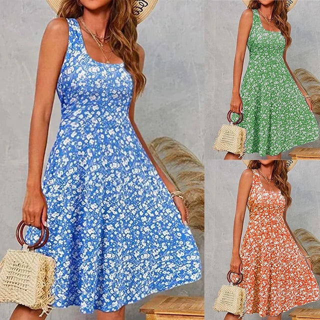 Robe midi d'été à imprimé floral Freya