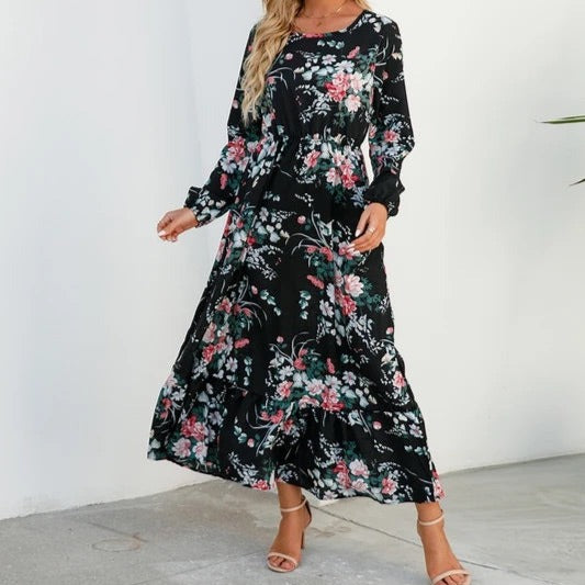 Robe longue d'été à imprimé floral Katie