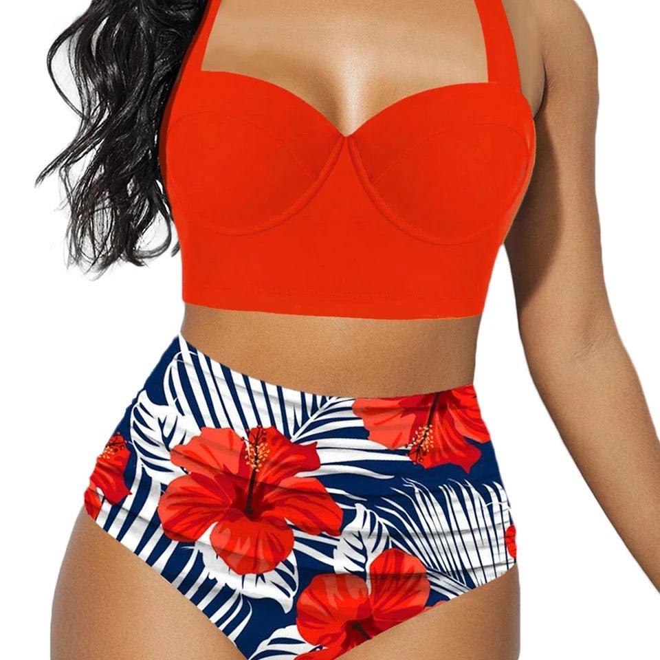 Pippa Floral High Waist Bikini Set