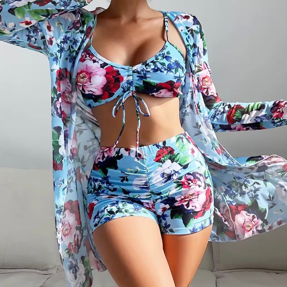 Alivia Printed Bikini Short Set & Cover Up