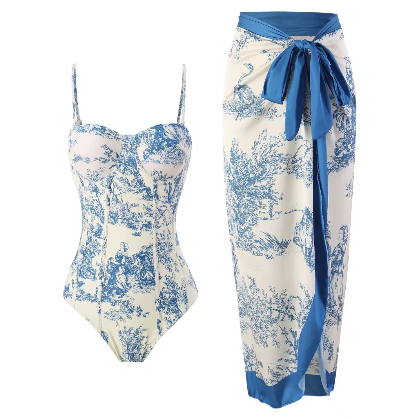 Catherine Printed Swimsuit & Cover Up