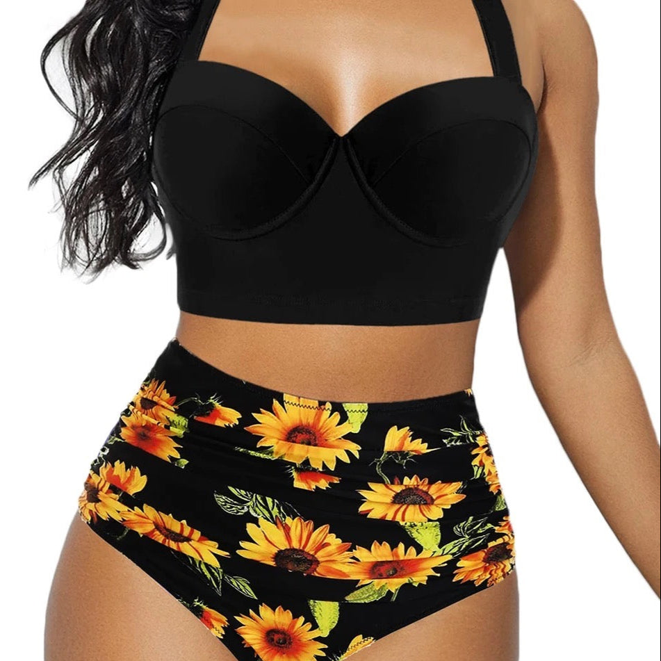 Pippa Floral High Waist Bikini Set