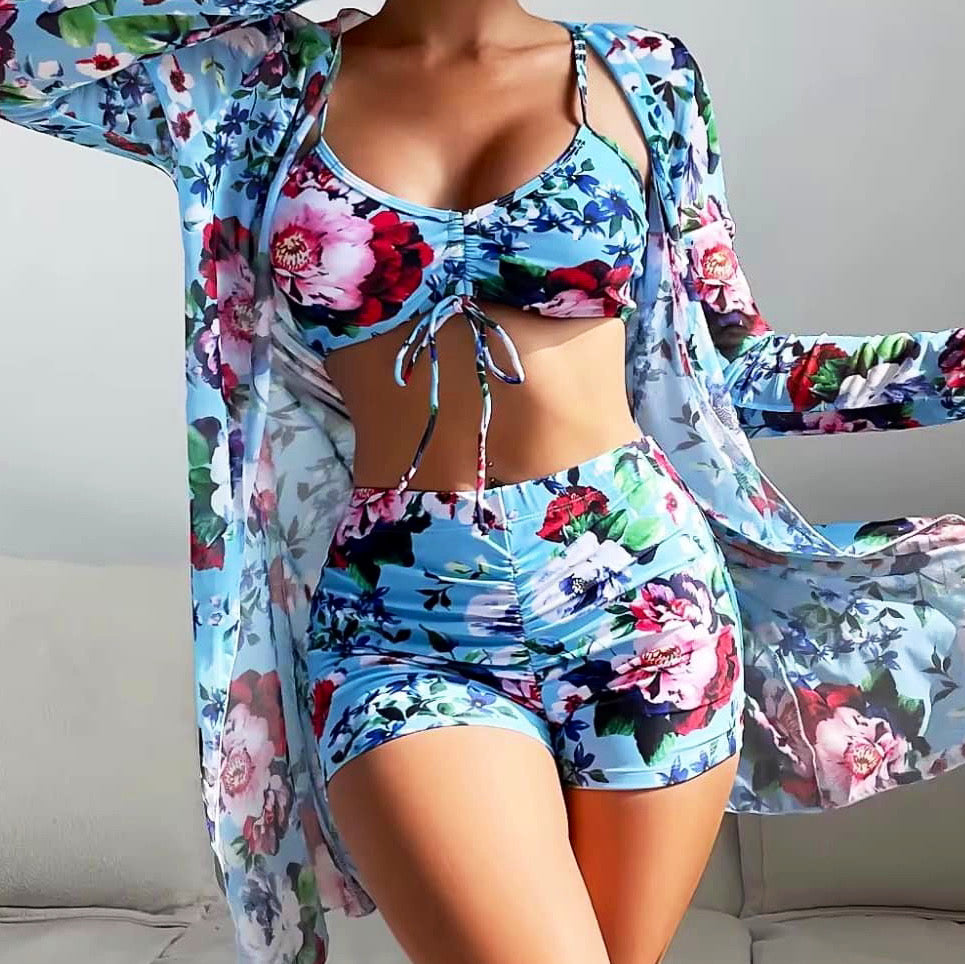 Alivia Printed Bikini Short Set & Cover Up