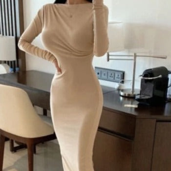 Gracia High Neck Bodycon Midi Dress