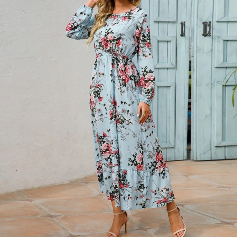 Robe longue d'été à imprimé floral Katie