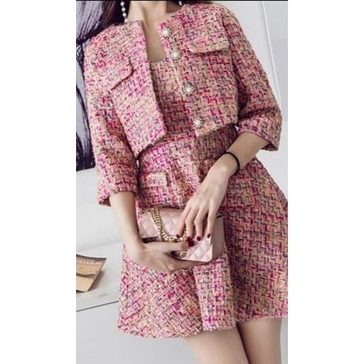 Chloe Tweed Dress & Cropped Jacket Two Piece Set - Maria Palagano