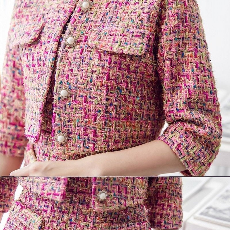 Chloe Tweed Dress & Cropped Jacket Two Piece Set - Maria Palagano