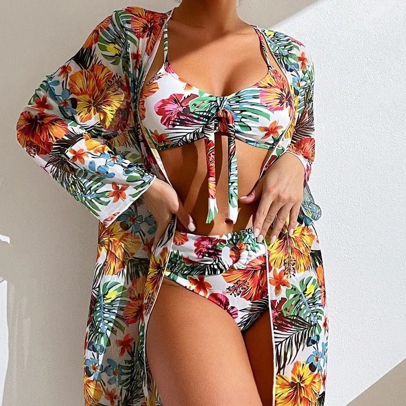 Claire 3 Piece Bikini Set And Cover Up - Maria Palagano