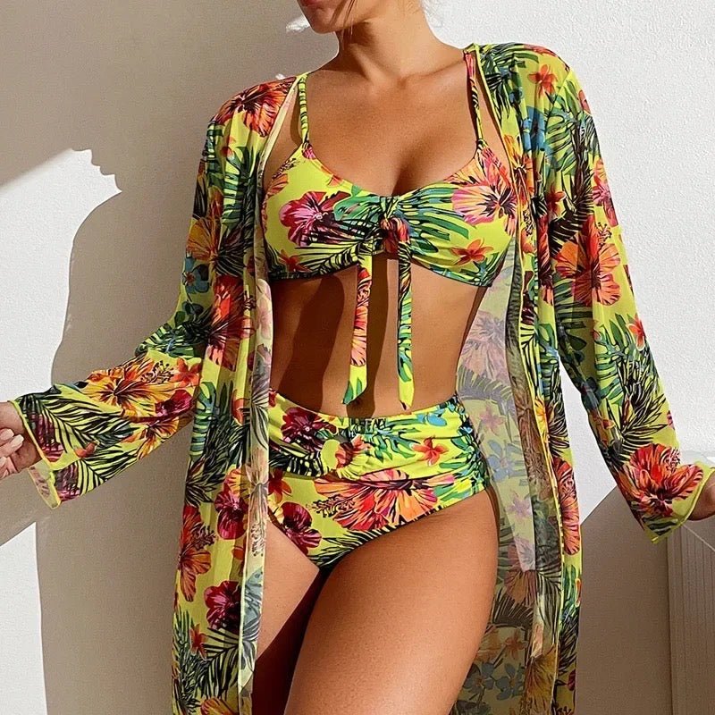 Claire 3 Piece Bikini Set And Cover Up - Maria Palagano