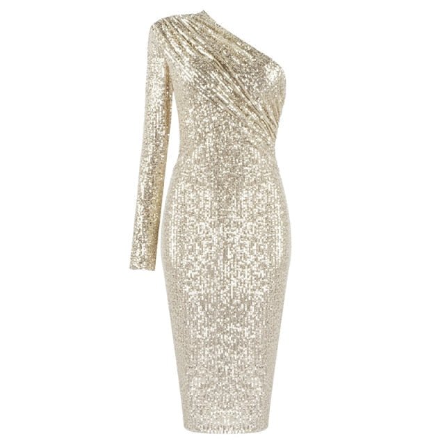 Miana Sequined Bodycon Midi Dress - Maria Palagano