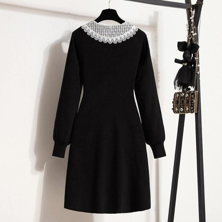 Valerie Collar Soft Knit Midi Dress - Maria Palagano