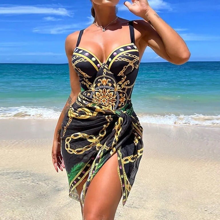 Valerie Printed Swimsuit And Cover Up Set - Maria Palagano