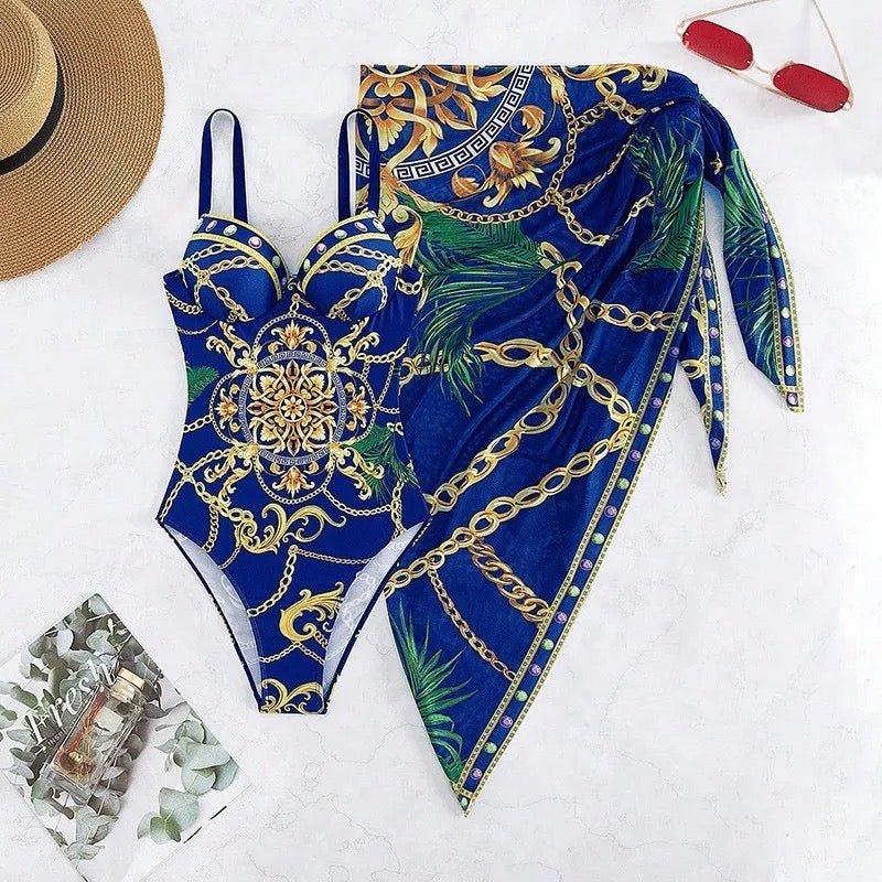 Valerie Printed Swimsuit And Cover Up Set - Maria Palagano