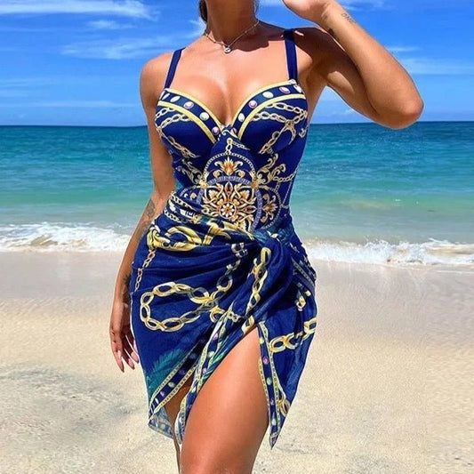 Valerie Printed Swimsuit And Cover Up Set - Maria Palagano